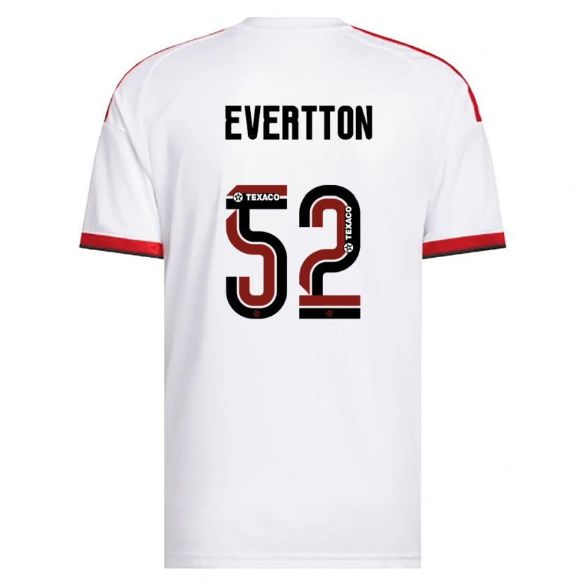 Danxen Niño Camiseta Evertton Araújo #52 Blanco Rojo Negro 2ª Equipación 2026/27 La Camisa