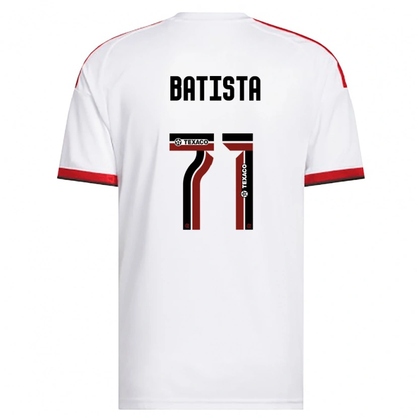 Danxen Niño Camiseta Pedro Batista #71 Blanco Rojo Negro 2ª Equipación 2026/27 La Camisa
