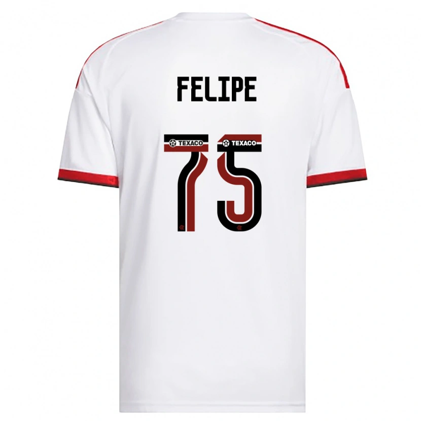 Danxen Niño Camiseta Luiz Felipe #75 Blanco Rojo Negro 2ª Equipación 2026/27 La Camisa