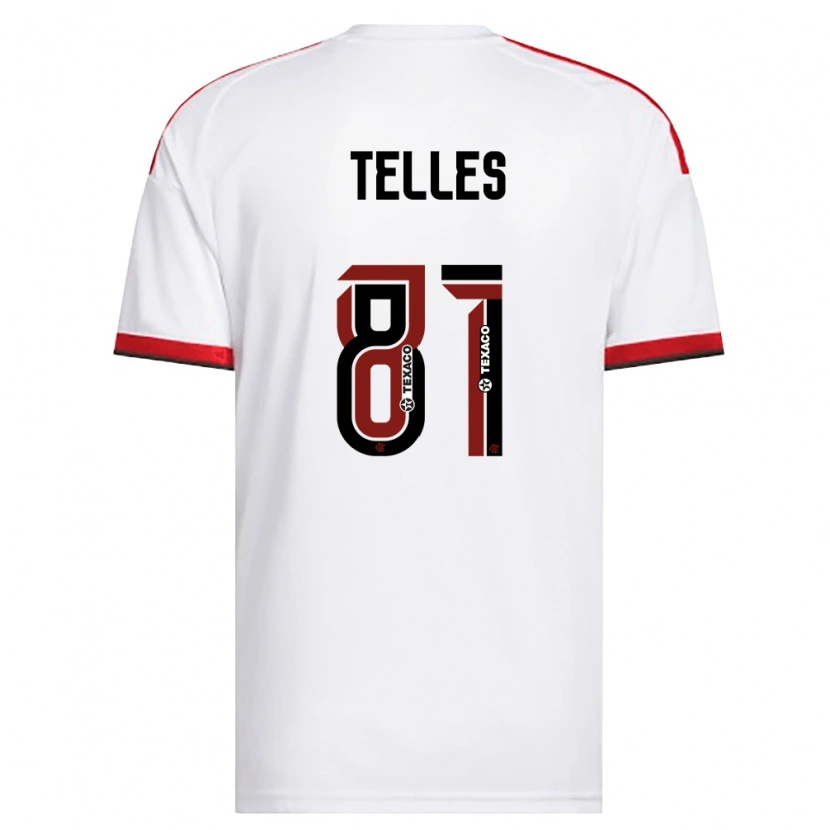 Danxen Niño Camiseta Douglas Telles #81 Blanco Rojo Negro 2ª Equipación 2026/27 La Camisa