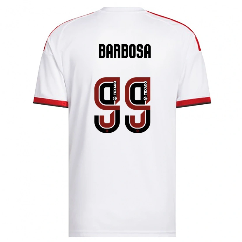 Danxen Niño Camiseta Gabriel Barbosa #99 Blanco Rojo Negro 2ª Equipación 2026/27 La Camisa
