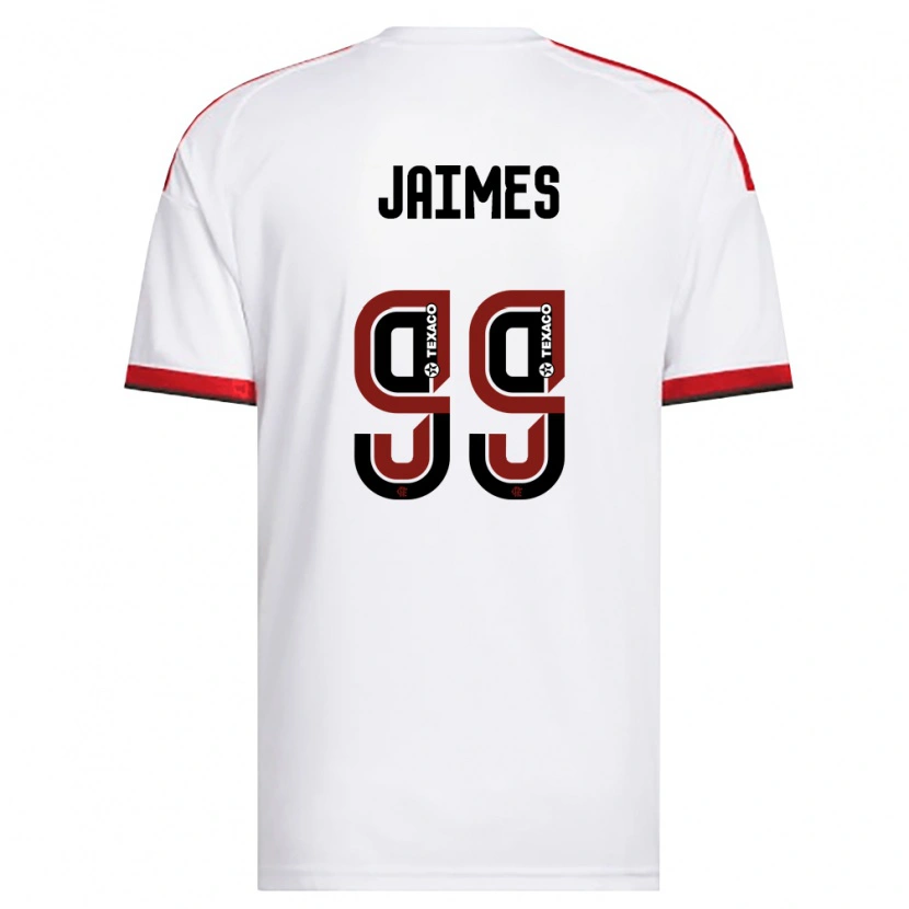 Danxen Niño Camiseta Sole Jaimes #99 Blanco Rojo Negro 2ª Equipación 2026/27 La Camisa