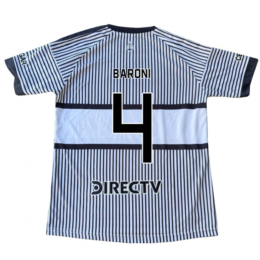 Danxen Niño Camiseta Matías Baroni #4 Blanco Negro Amarillo 2ª Equipación 2026/27 La Camisa