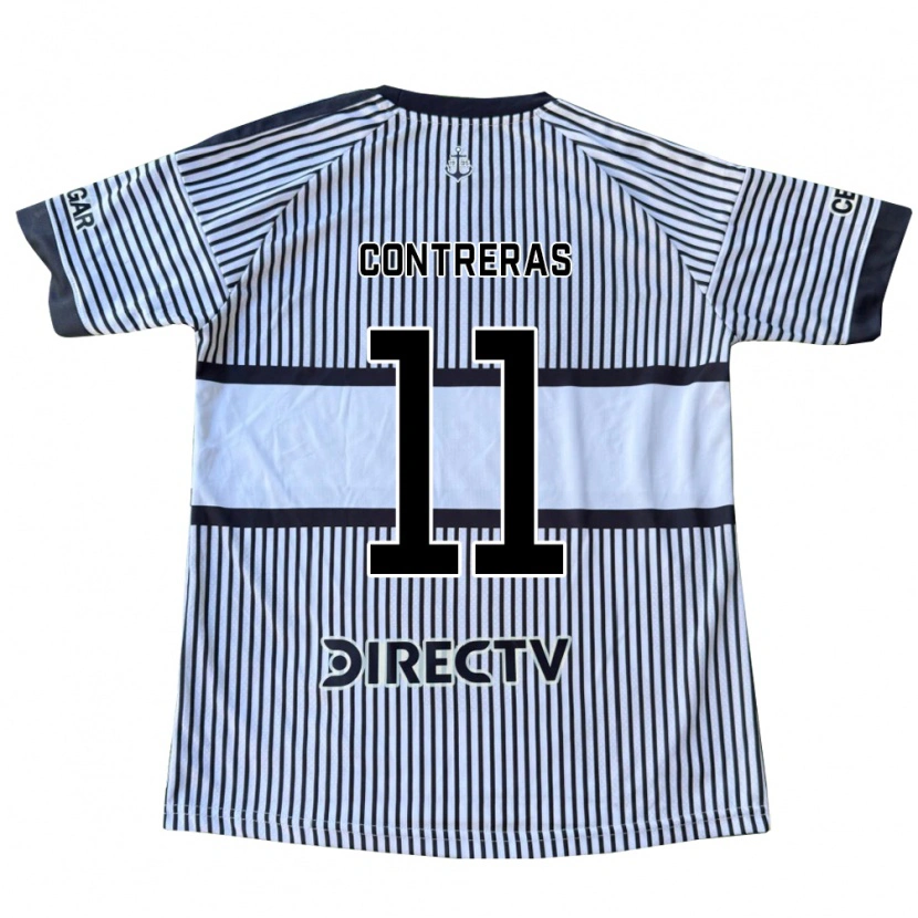 Danxen Niño Camiseta Santino Contreras #11 Blanco Negro Amarillo 2ª Equipación 2026/27 La Camisa