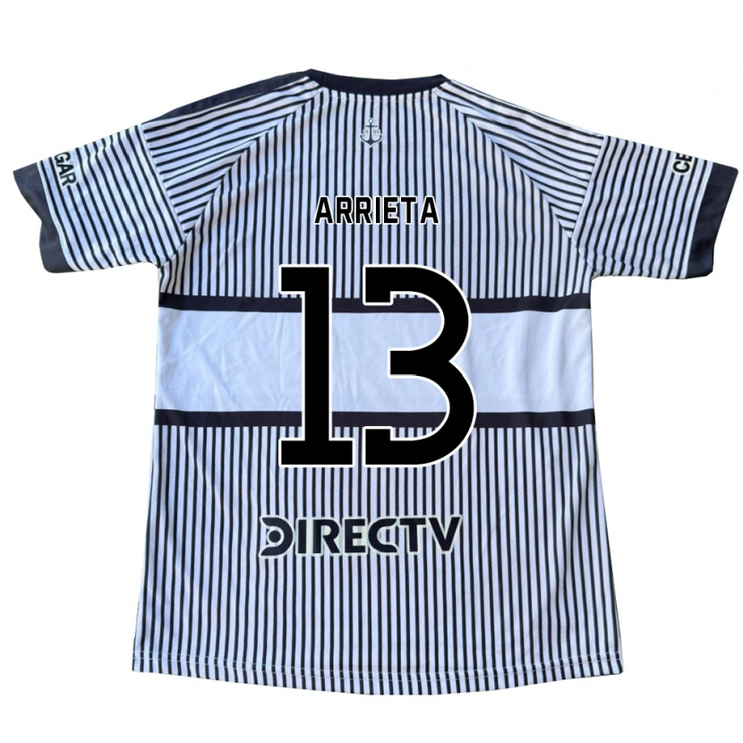 Danxen Niño Camiseta Thomas Arrieta #13 Blanco Negro Amarillo 2ª Equipación 2026/27 La Camisa