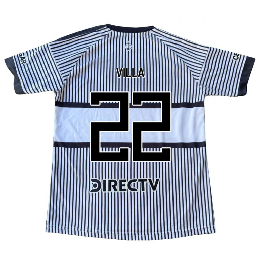 Danxen Niño Camiseta Sebastián Villa #22 Blanco Negro Amarillo 2ª Equipación 2026/27 La Camisa