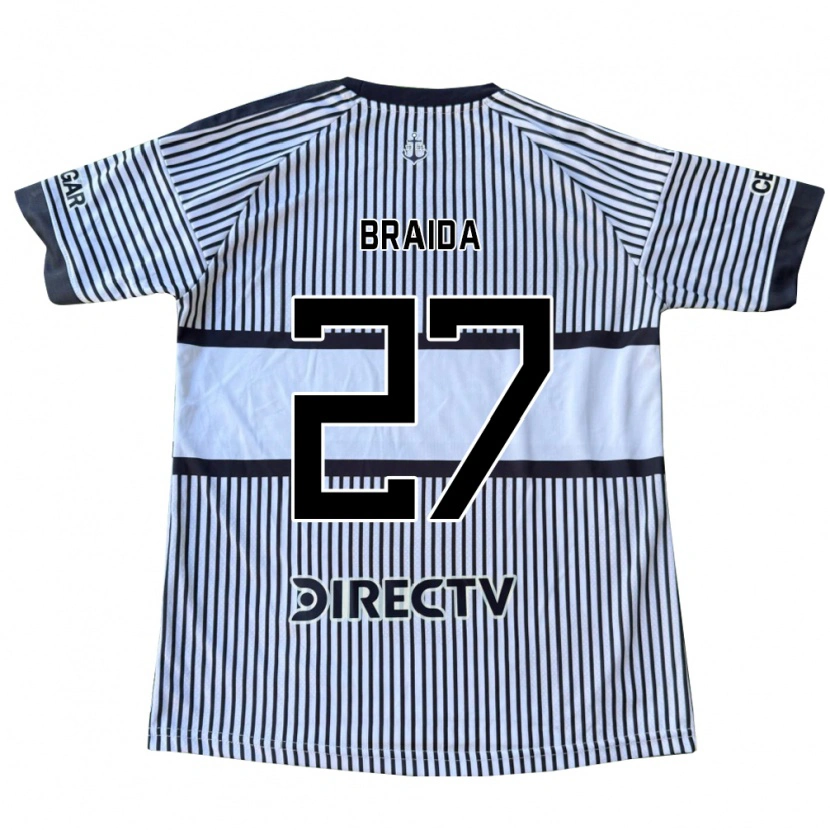 Danxen Niño Camiseta Malcom Braida #27 Blanco Negro Amarillo 2ª Equipación 2026/27 La Camisa