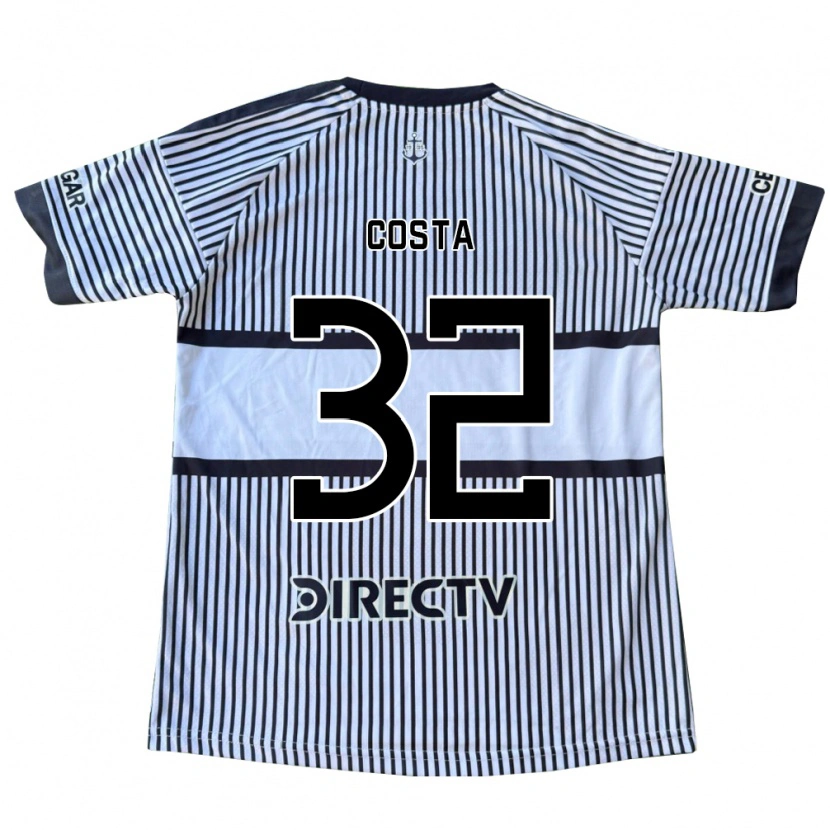 Danxen Niño Camiseta Ayrton Costa #32 Blanco Negro Amarillo 2ª Equipación 2026/27 La Camisa