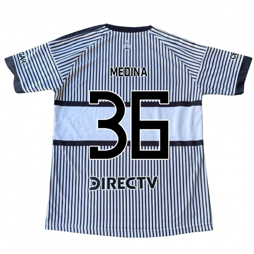 Danxen Niño Camiseta Cristian Medina #36 Blanco Negro Amarillo 2ª Equipación 2026/27 La Camisa