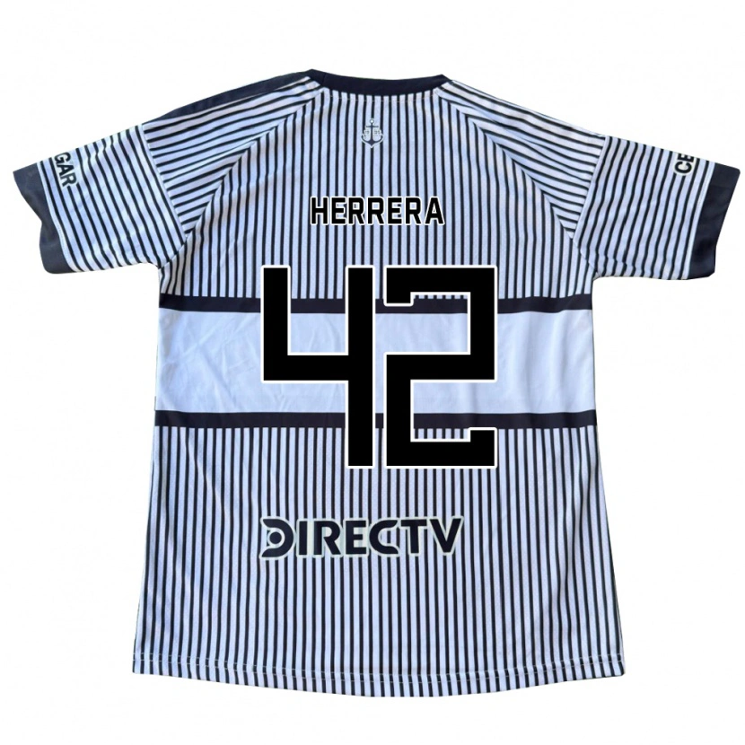 Danxen Niño Camiseta Facundo Herrera #42 Blanco Negro Amarillo 2ª Equipación 2026/27 La Camisa