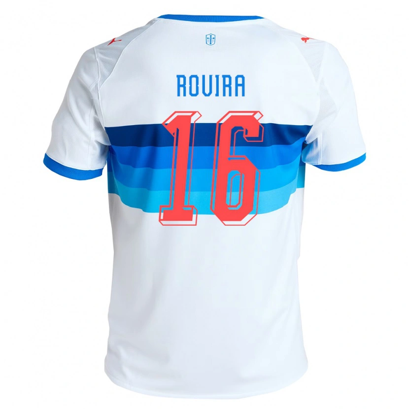 Danxen Hombre Camiseta Brayan Rovira #16 Blanco Azul Cielo 1ª Equipación 2026/27 La Camisa