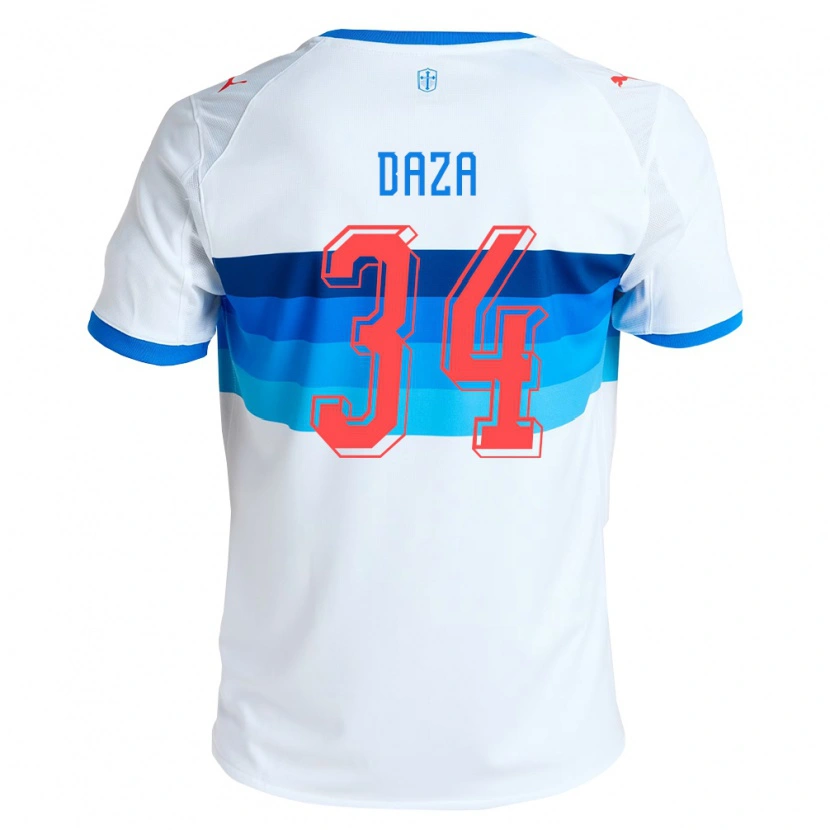 Danxen Hombre Camiseta Francisco Daza #34 Blanco Azul Cielo 1ª Equipación 2026/27 La Camisa