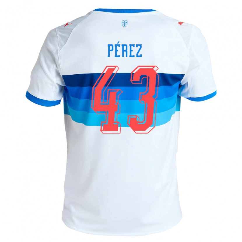 Danxen Hombre Camiseta Amaro Pérez #43 Blanco Azul Cielo 1ª Equipación 2026/27 La Camisa