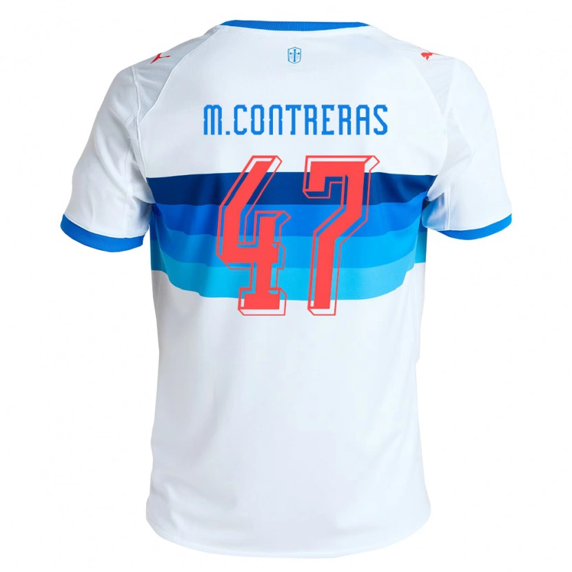 Danxen Hombre Camiseta Mathías Contreras #47 Blanco Azul Cielo 1ª Equipación 2026/27 La Camisa
