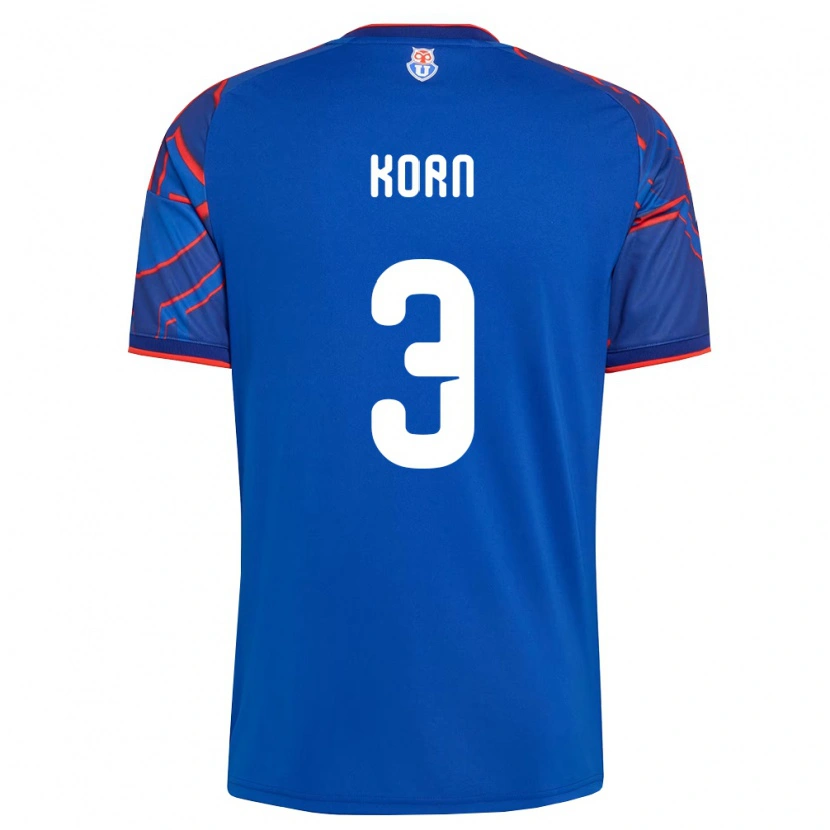 Danxen Hombre Camiseta Agustín Korn #3 Azul Real Rojo 1ª Equipación 2026/27 La Camisa