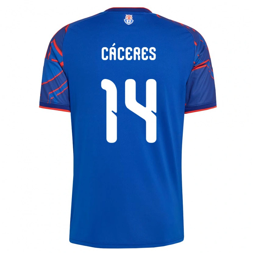 Danxen Hombre Camiseta Franco Cáceres #14 Azul Real Rojo 1ª Equipación 2026/27 La Camisa