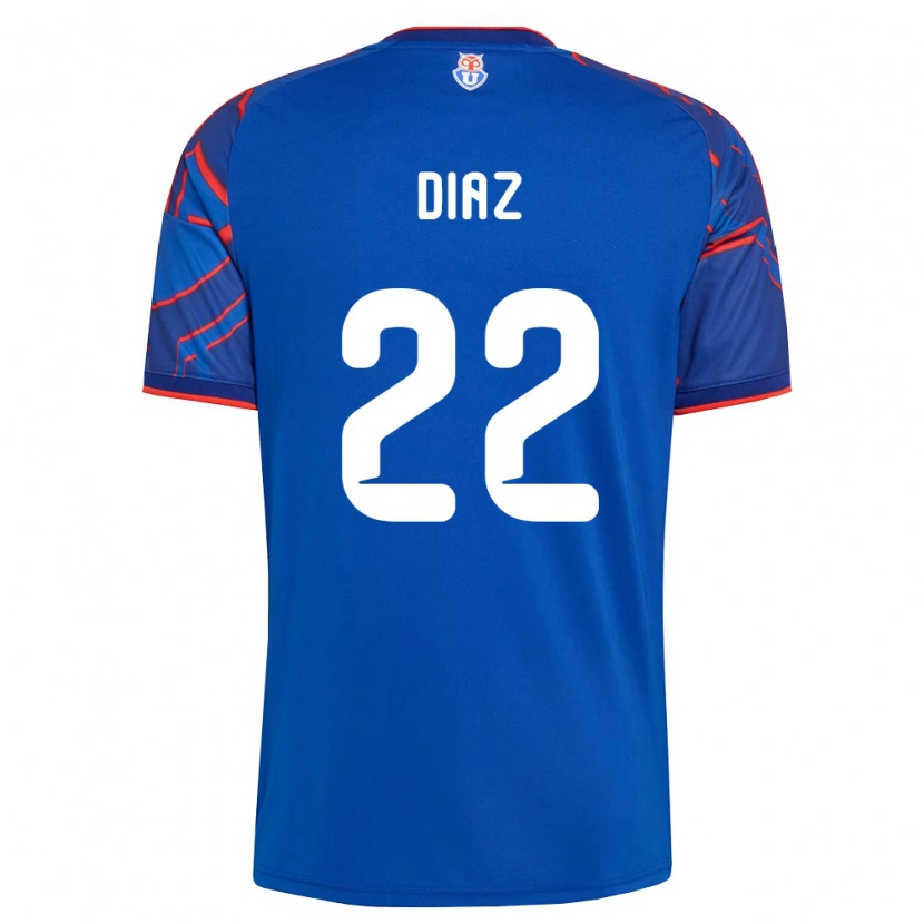 Danxen Hombre Camiseta Valentina Díaz #22 Azul Real Rojo 1ª Equipación 2026/27 La Camisa