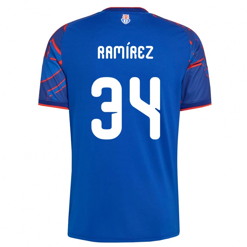 Danxen Hombre Camiseta Vicente Ramírez #34 Azul Real Rojo 1ª Equipación 2026/27 La Camisa