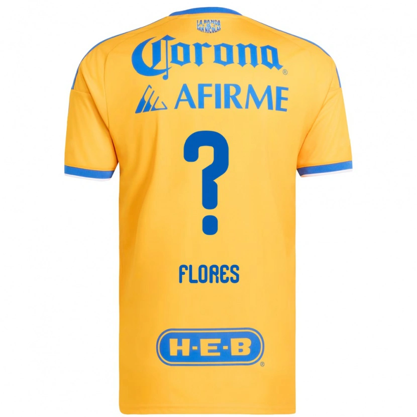 Danxen Hombre Camiseta Hernán Flores #0 Amarillo Azul 1ª Equipación 2026/27 La Camisa