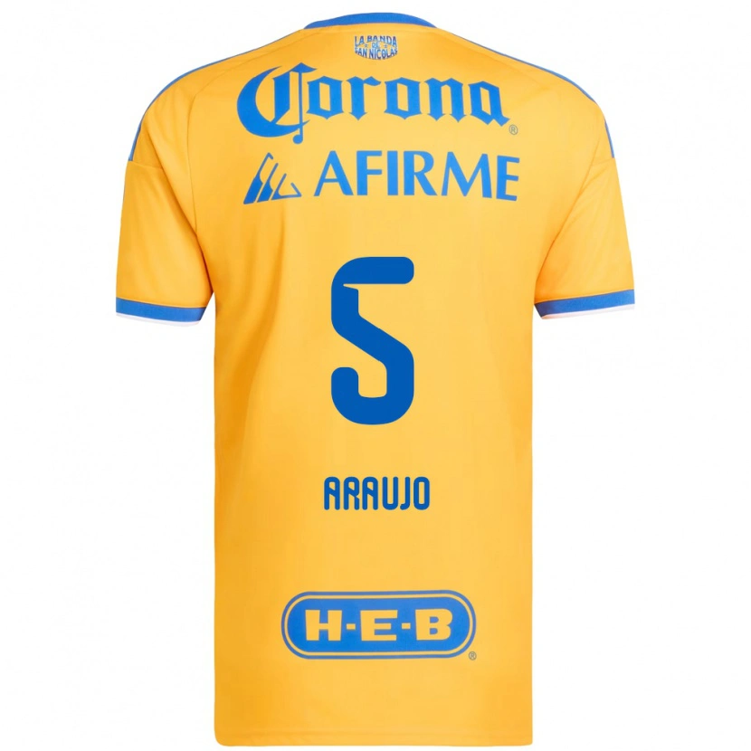 Danxen Hombre Camiseta César Araújo #5 Amarillo Azul 1ª Equipación 2026/27 La Camisa
