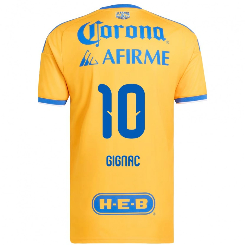 Danxen Hombre Camiseta Andre-Pierre Gignac #10 Amarillo Azul 1ª Equipación 2026/27 La Camisa