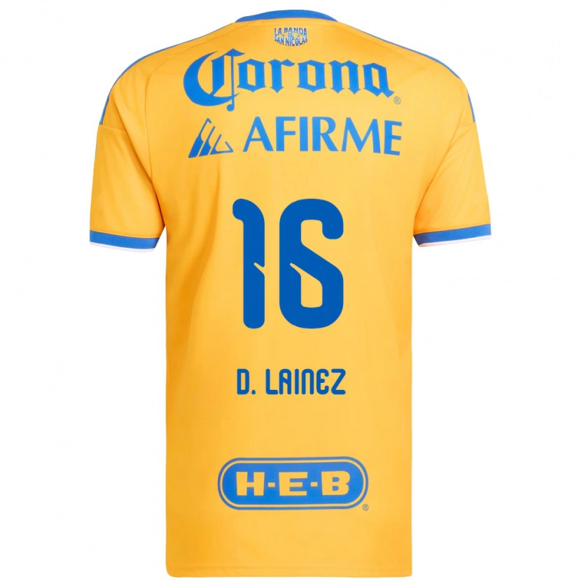 Danxen Hombre Camiseta Diego Lainez #16 Amarillo Azul 1ª Equipación 2026/27 La Camisa