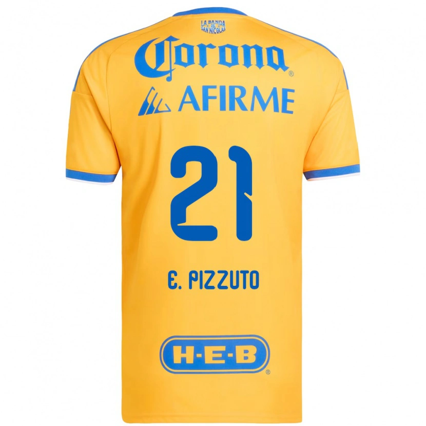 Danxen Hombre Camiseta Eugenio Pizzuto #21 Amarillo Azul 1ª Equipación 2026/27 La Camisa