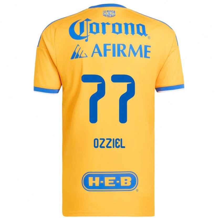 Danxen Hombre Camiseta Ozziel Herrera #77 Amarillo Azul 1ª Equipación 2026/27 La Camisa