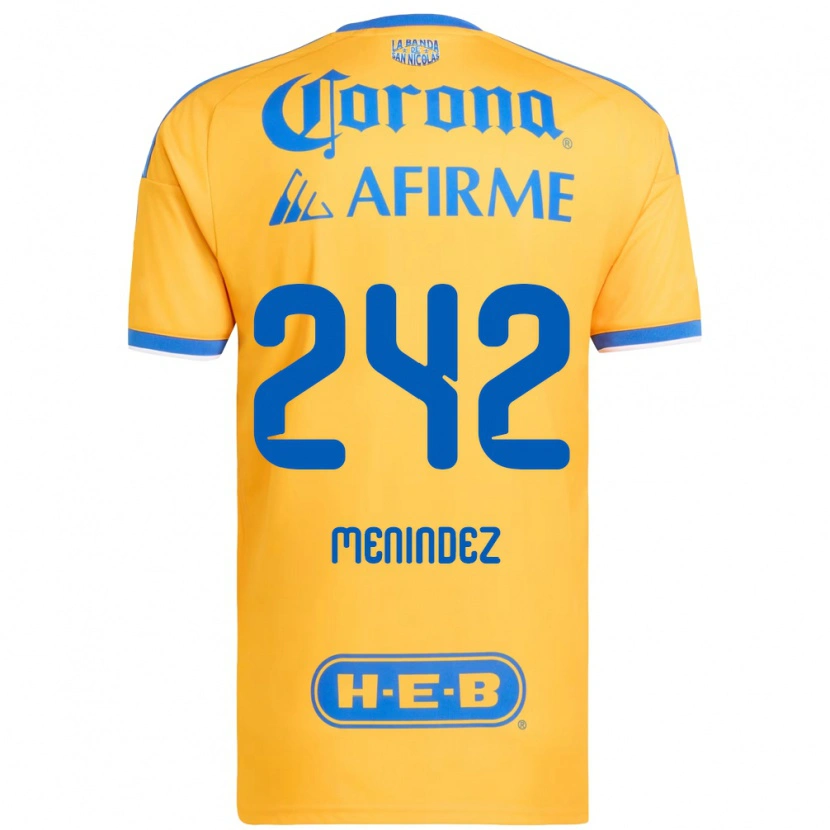 Danxen Hombre Camiseta Jonathan Menindez #242 Amarillo Azul 1ª Equipación 2026/27 La Camisa