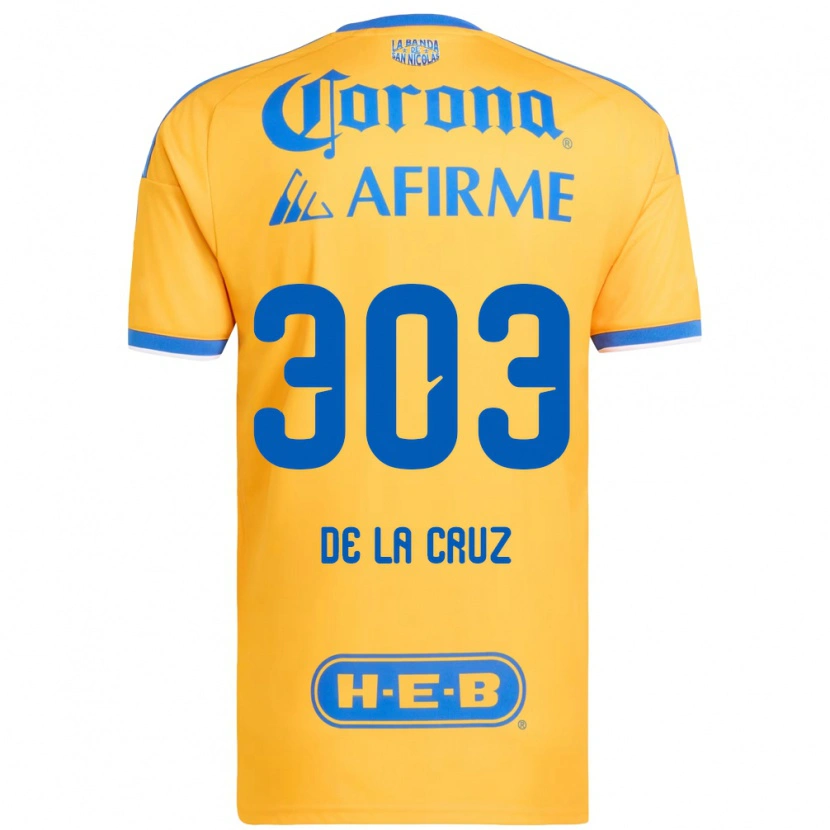 Danxen Hombre Camiseta Erick De La Cruz #303 Amarillo Azul 1ª Equipación 2026/27 La Camisa