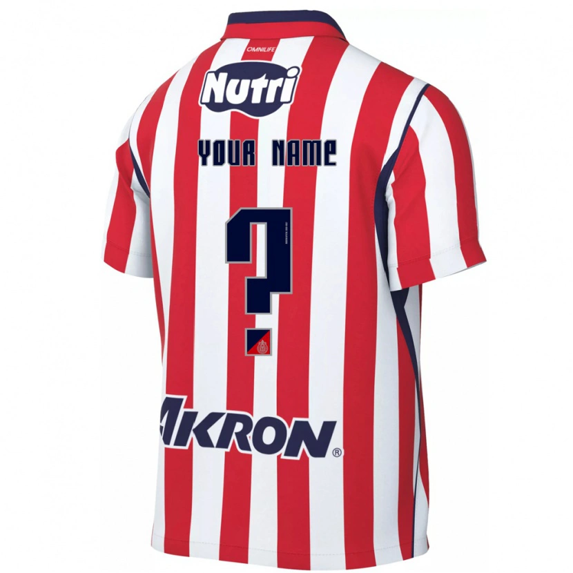 Danxen Hombre Camiseta Su Nombre #0 Rojo Blanco 1ª Equipación 2026/27 La Camisa
