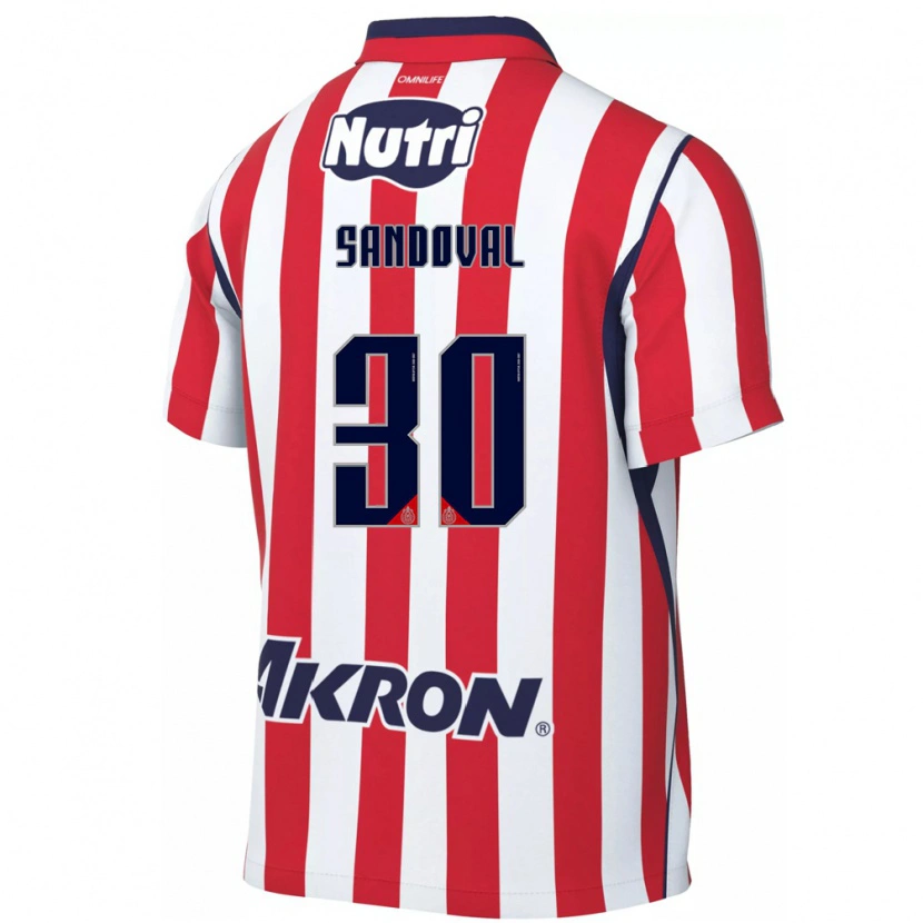 Danxen Hombre Camiseta Santiago Sandoval #30 Rojo Blanco 1ª Equipación 2026/27 La Camisa
