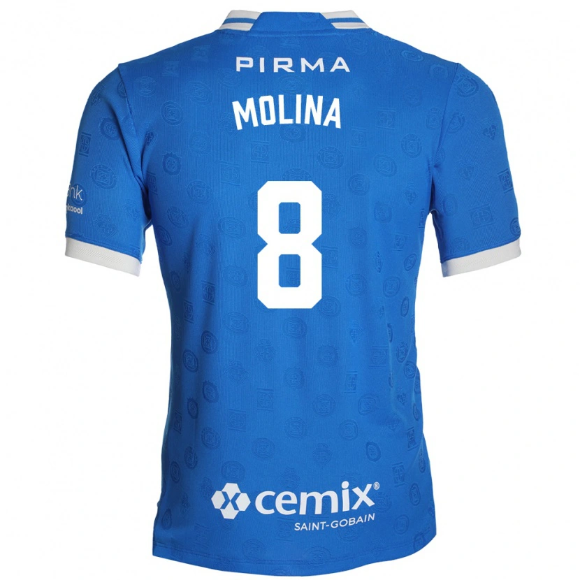 Danxen Hombre Camiseta Dalia Molina #8 Azul Blanco Rojo 1ª Equipación 2026/27 La Camisa