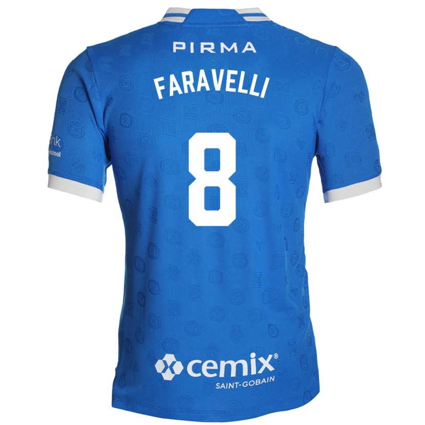 Danxen Hombre Camiseta Lorenzo Faravelli #8 Azul Blanco Rojo 1ª Equipación 2026/27 La Camisa