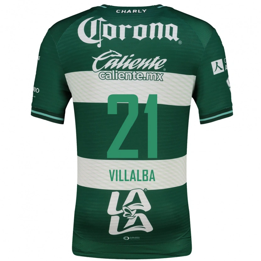 Danxen Hombre Camiseta Fran Villalba #21 Verde Blanco 1ª Equipación 2026/27 La Camisa