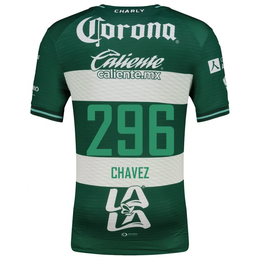 Danxen Hombre Camiseta Justin Chávez #296 Verde Blanco 1ª Equipación 2026/27 La Camisa