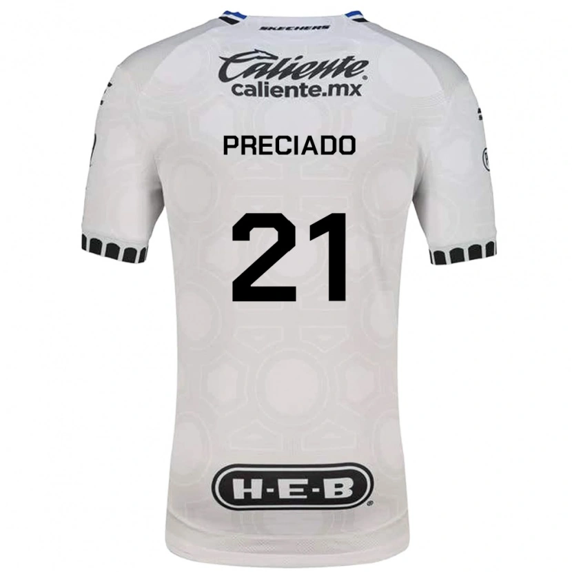 Danxen Hombre Camiseta Ayrton Preciado #21 Blanco Negro Azul 1ª Equipación 2026/27 La Camisa