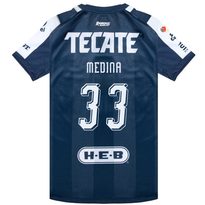 Danxen Hombre Camiseta Stefan Medina #33 Azul Tinta Blanco Rojo 1ª Equipación 2026/27 La Camisa