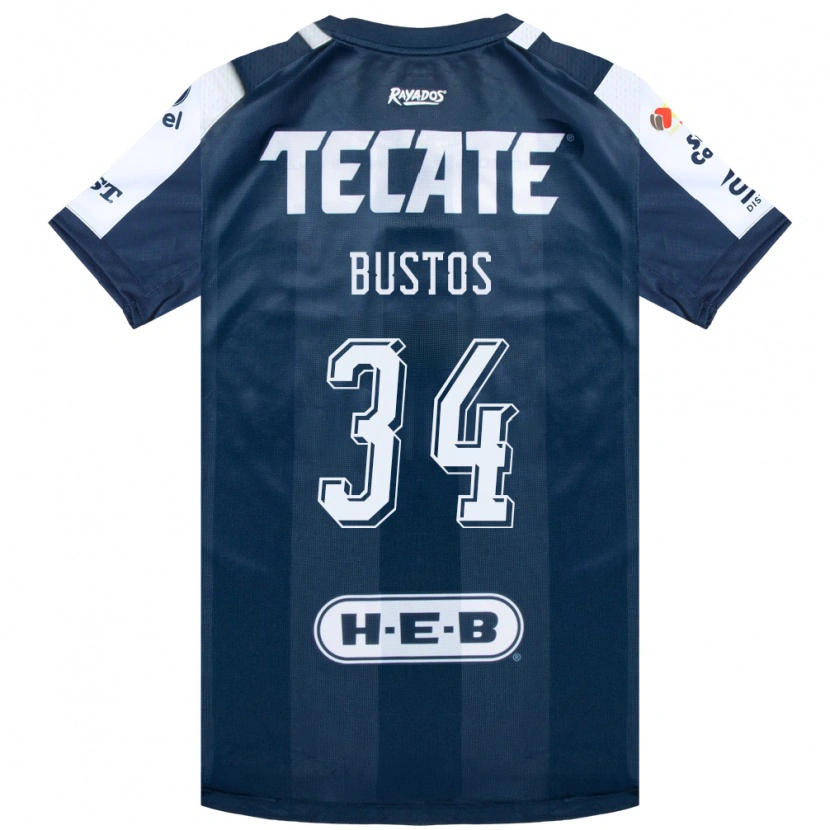 Danxen Hombre Camiseta César Bustos #34 Azul Tinta Blanco Rojo 1ª Equipación 2026/27 La Camisa