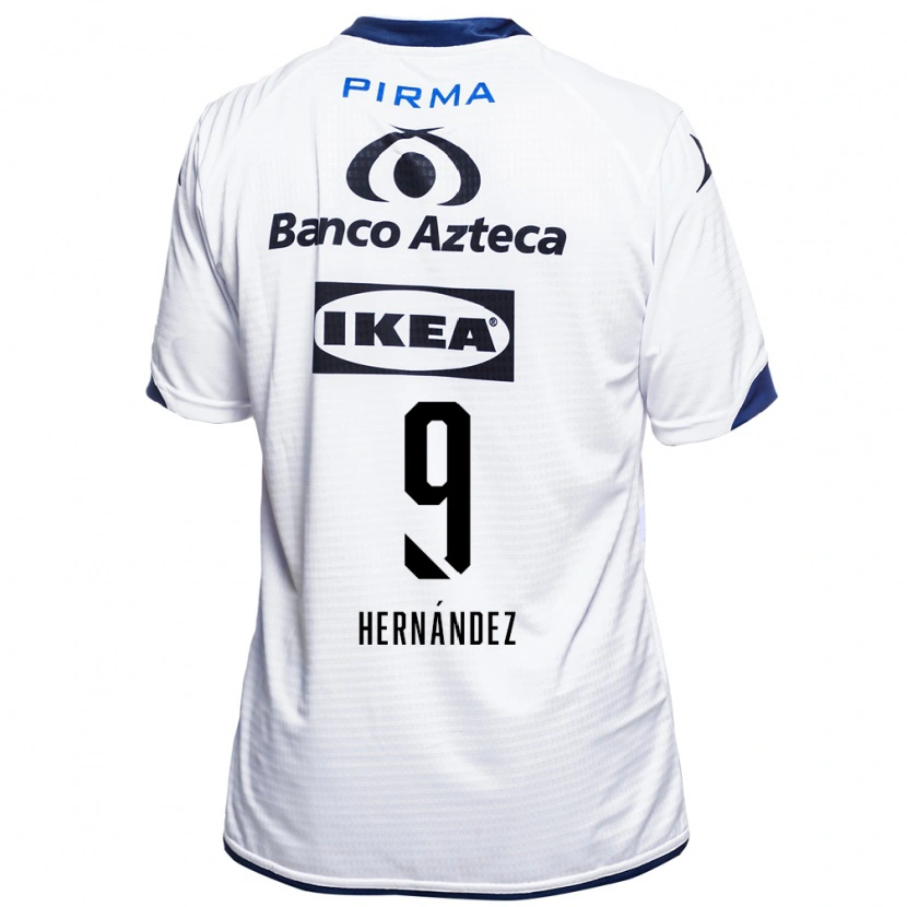 Danxen Hombre Camiseta Luifer Hernández #9 Blanco Negro Azul 1ª Equipación 2026/27 La Camisa