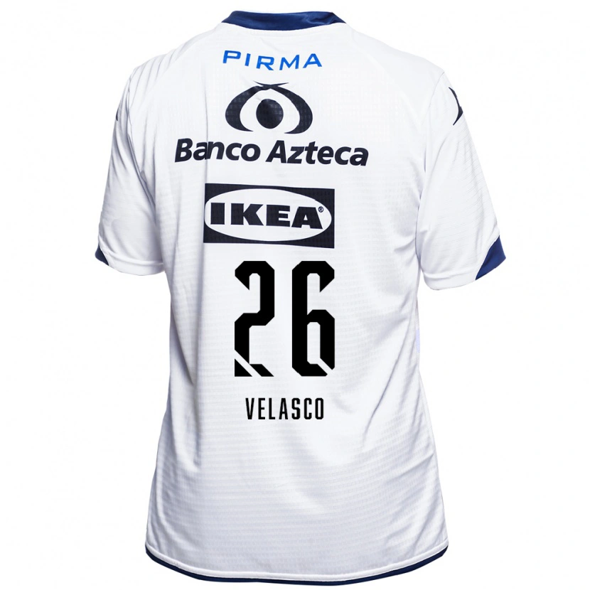 Danxen Hombre Camiseta Kevin Velasco #26 Blanco Negro Azul 1ª Equipación 2026/27 La Camisa