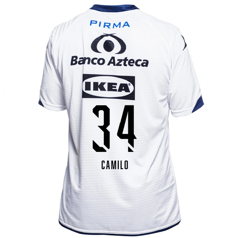 Danxen Hombre Camiseta Lucas Camilo #34 Blanco Negro Azul 1ª Equipación 2026/27 La Camisa