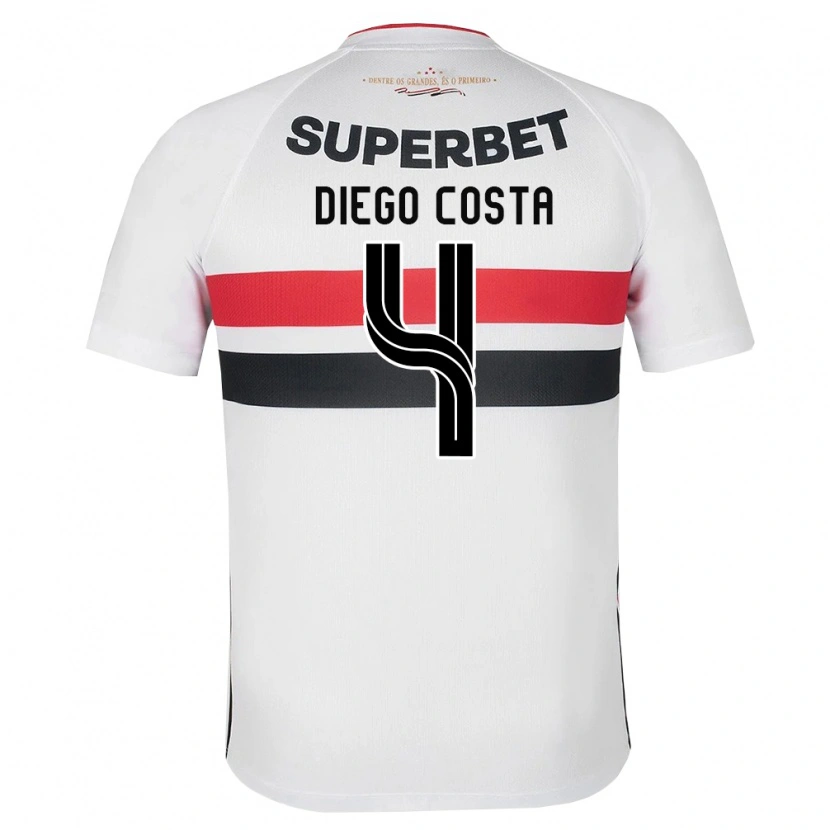 Danxen Hombre Camiseta Diego Costa #4 Blanco Rojo Negro 1ª Equipación 2026/27 La Camisa