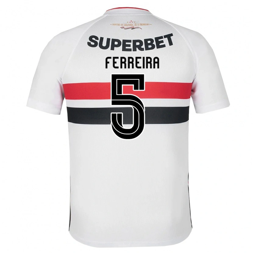 Danxen Hombre Camiseta Matheus Ferreira #5 Blanco Rojo Negro 1ª Equipación 2026/27 La Camisa