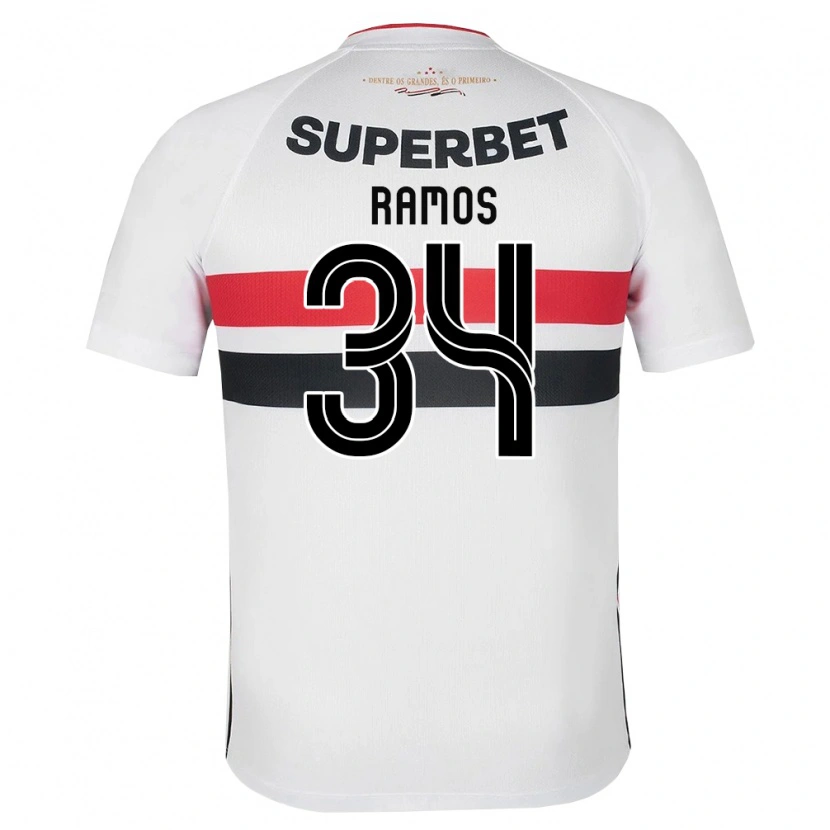 Danxen Hombre Camiseta Raí Ramos #34 Blanco Rojo Negro 1ª Equipación 2026/27 La Camisa