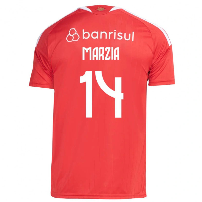 Danxen Hombre Camiseta Marzia #14 Rojo Blanco 1ª Equipación 2026/27 La Camisa
