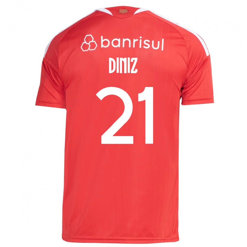 Danxen Hombre Camiseta Kauã Diniz #21 Rojo Blanco 1ª Equipación 2026/27 La Camisa