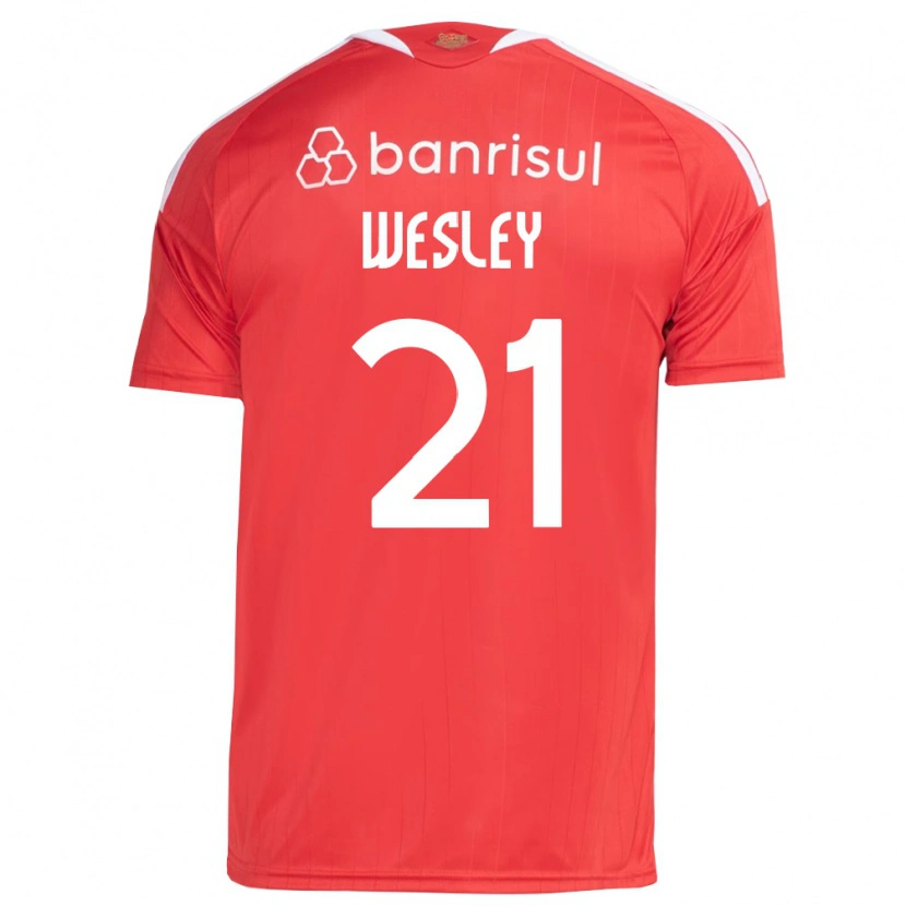 Danxen Hombre Camiseta Wesley #21 Rojo Blanco 1ª Equipación 2026/27 La Camisa