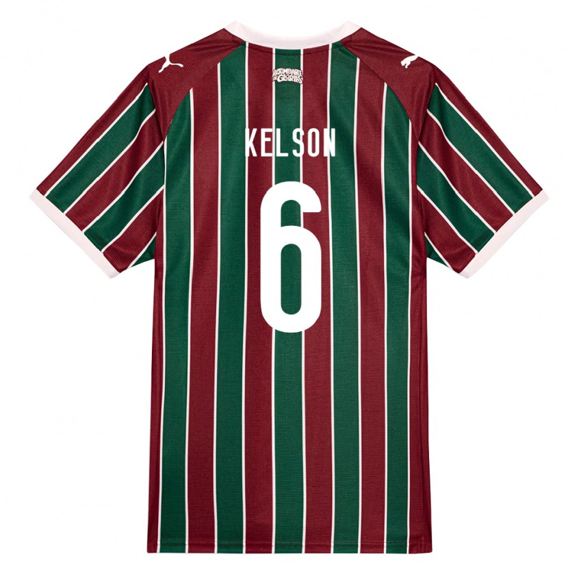 Danxen Hombre Camiseta Francisco Kelson Silva De Sousa #6 Verde Borgoña Blanco 1ª Equipación 2026/27 La Camisa