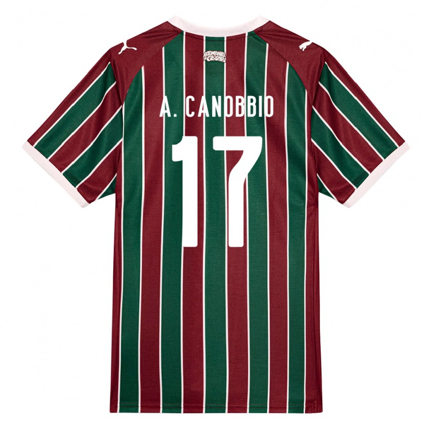 Danxen Hombre Camiseta Agustín Canobbio #17 Verde Borgoña Blanco 1ª Equipación 2026/27 La Camisa